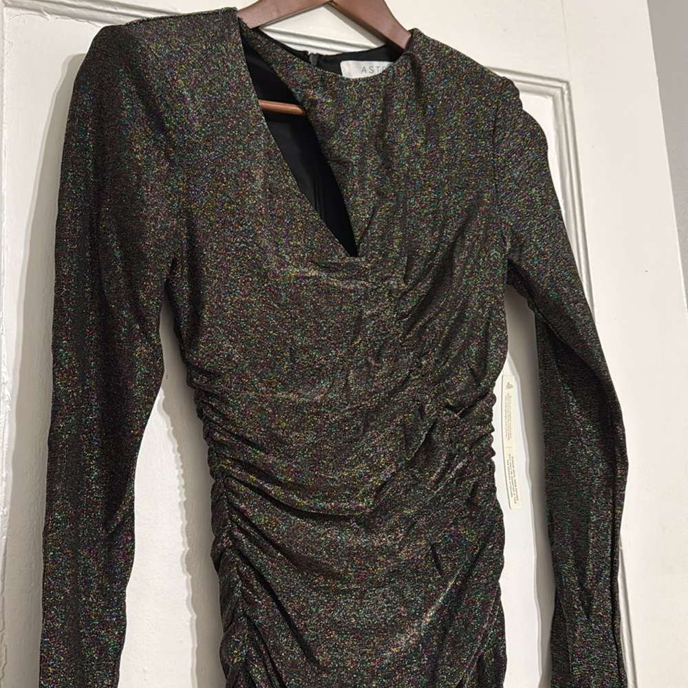 ✨ Anthropologie Ruched Cutout Mini Dress Sz S - Picture 6 of 11